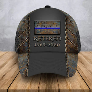Personalized Australian Officer Thin Blue Line 3D Printed Cap QTHN24986