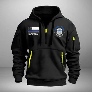 Personalized Suport Trose  Who Serve Logo Police US Flag Quarter Zip Hoodie 2D Printed QTVA241011