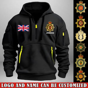 Personalized UK Police Branch Logo Custom Name Quarter Zip Hoodie 2D Printed LVA241023