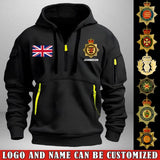 Personalized UK Police Branch Logo Custom Name Quarter Zip Hoodie 2D Printed LVA241023