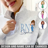 Personalized Nurse Job Title Gift For Nurse Stand Collar Zipper Sweatshirt 3D Printed HN241026