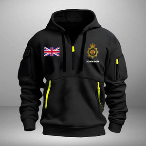 Personalized UK Police Branch Logo Custom Name Quarter Zip Hoodie 2D Printed LVA241023