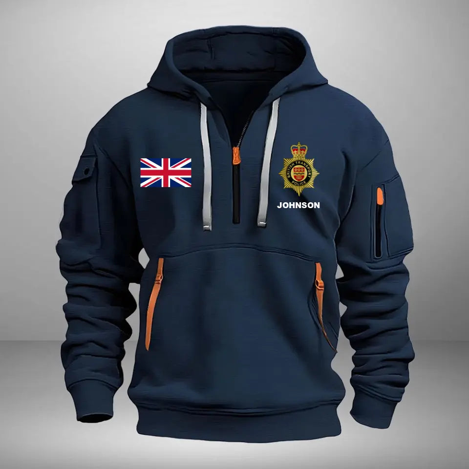 Personalized UK Police Branch Logo Custom Name Quarter Zip Hoodie 2D Printed LVA241023
