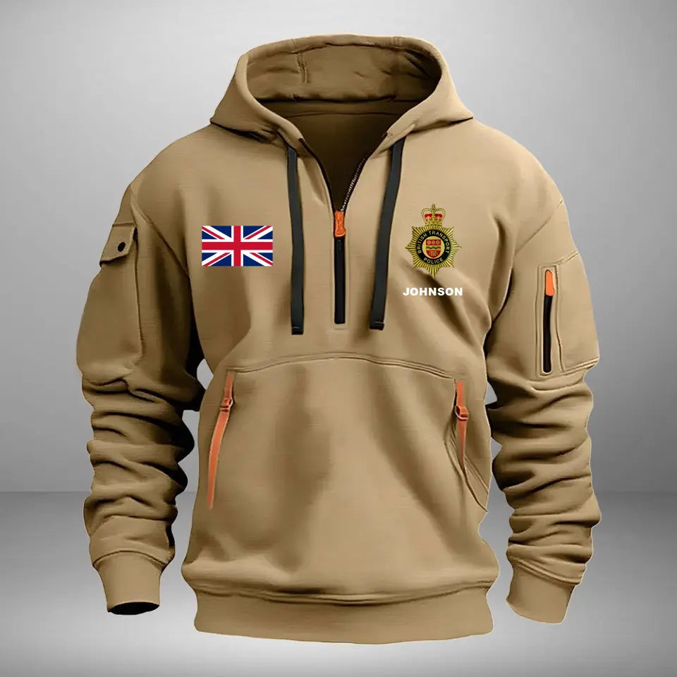 Personalized UK Police Branch Logo Custom Name Quarter Zip Hoodie 2D Printed LVA241023
