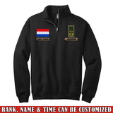 Personalized Dutch Veteran Rank Camo Custom Name & Time Stand Collar Zipper Sweatshirt 2D Printed LVA241032