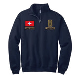 Personalized Swiss Veteran Rank Camo Custom Name & Time Stand Collar Zipper Sweatshirt 2D Printed LVA241032