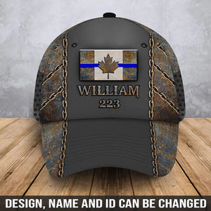 Personalized Canadian Police Flag Custom Name & ID Cap 3D Printed QTHN241035