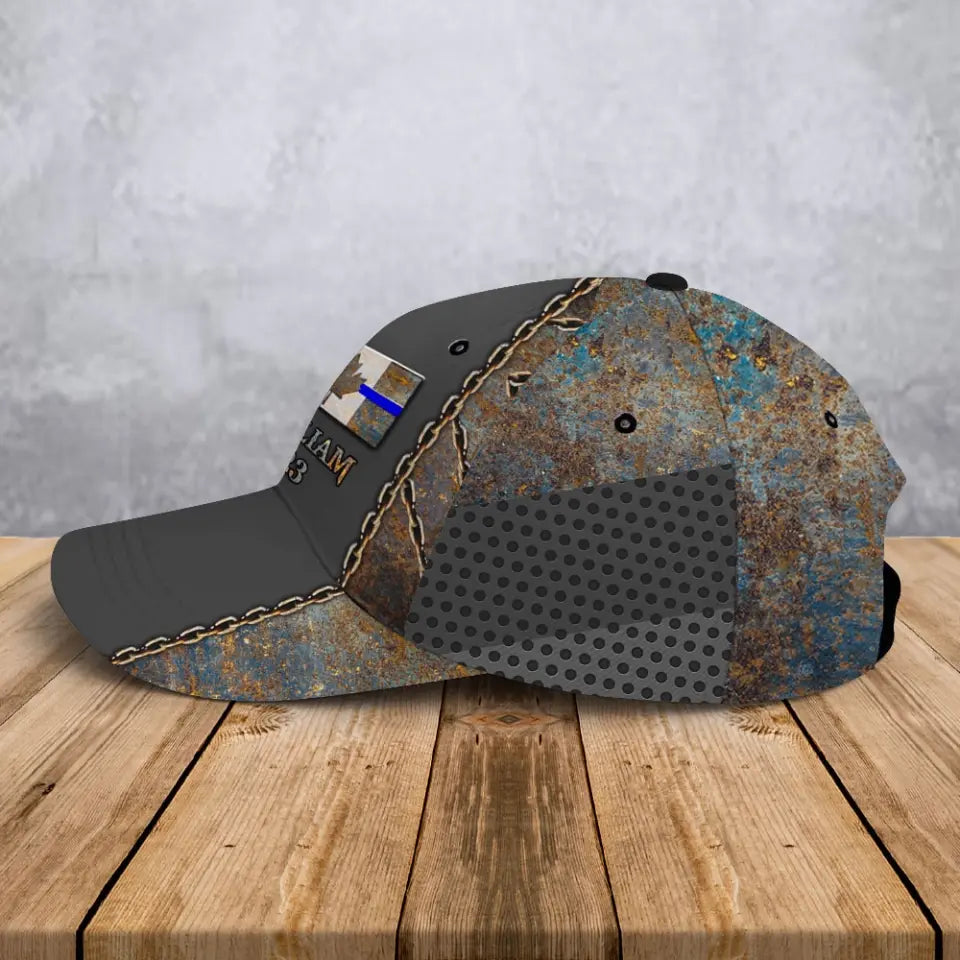 Personalized Canadian Police Flag Custom Name & ID Cap 3D Printed QTHN241035