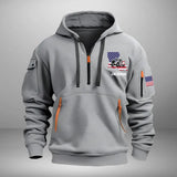 Personalized US State Map Trucker Custom Name Quarter Zip Hoodie 2D Printed KVH241040