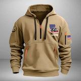 Personalized US State Map Trucker Custom Name Quarter Zip Hoodie 2D Printed KVH241040