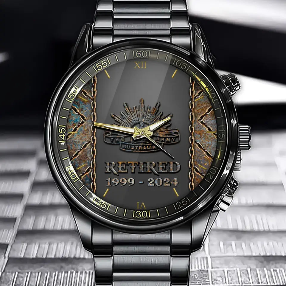 Personalized Retired Australian Army Custom Served Time Watch Printed QTVQ241042