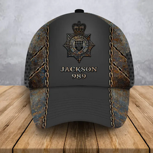 Personalized UK Police Logo Custom Name & ID Cap 3D Printed HN241050
