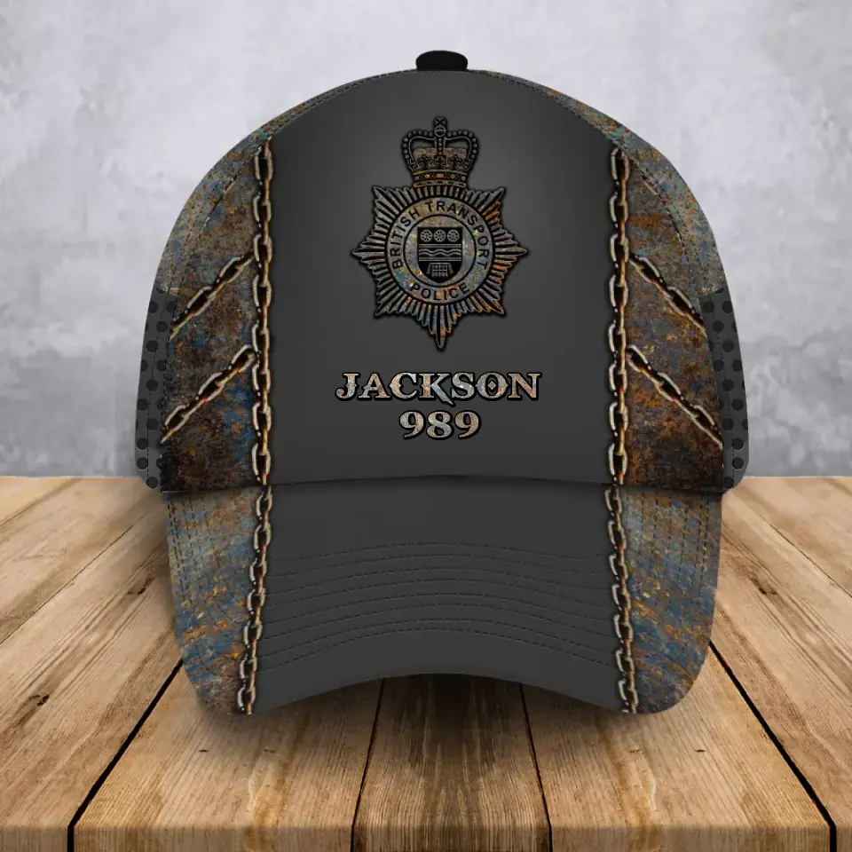 Personalized UK Police Logo Custom Name & ID Cap 3D Printed HN241050