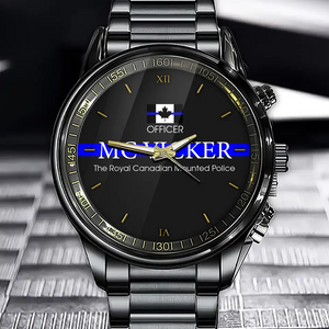 Personalized Canadian Police Flag Blue Line Custom Name & Department Watch Printed QTKH241052