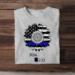 Personalized Sunflower US Police Wife Custom ID T-shirt Printed QTHN241056