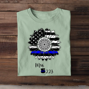 Personalized Sunflower US Police Wife Custom ID T-shirt Printed QTHN241056