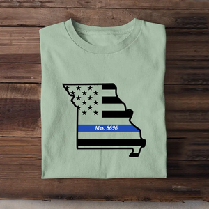 Personalized US State Map Police Custom ID T-shirt Printed LVA241059