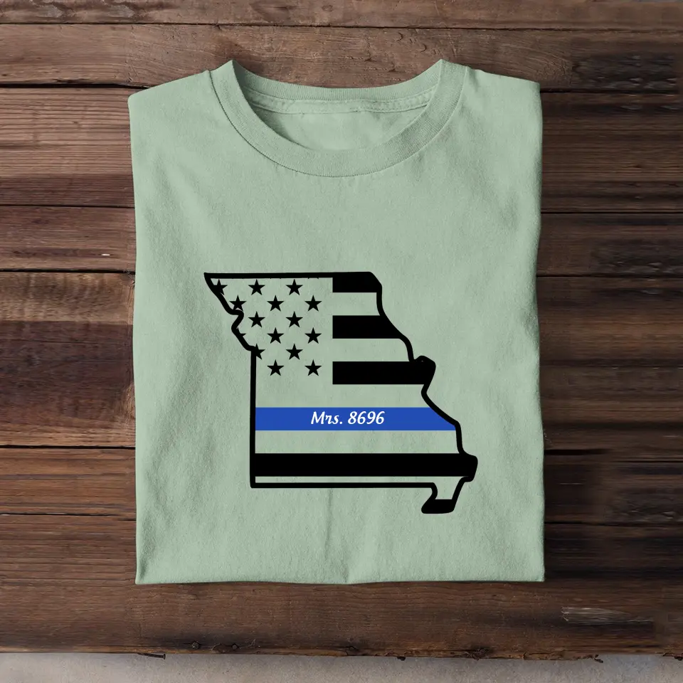 Personalized US State Map Police Custom ID T-shirt Printed LVA241059