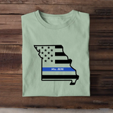 Personalized US State Map Police Custom ID T-shirt Printed LVA241059