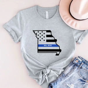 Personalized US State Map Police Custom ID T-shirt Printed LVA241059