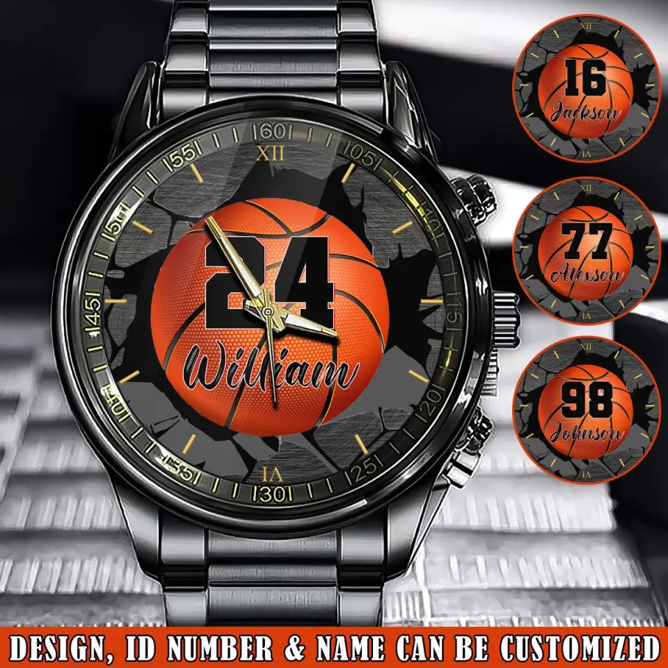 Personalized Basketball Custom Name & ID Watch Printed VQ241064