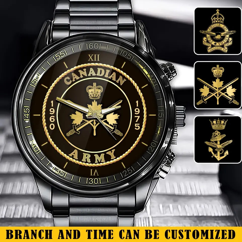 Personalized Canadian Army Logo Custom Service Time Watch Printed AHVA241068