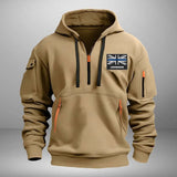 Personalized UK Police Flag Custom Name & ID Quarter Zip Hoodie 2D Printed LVA241070