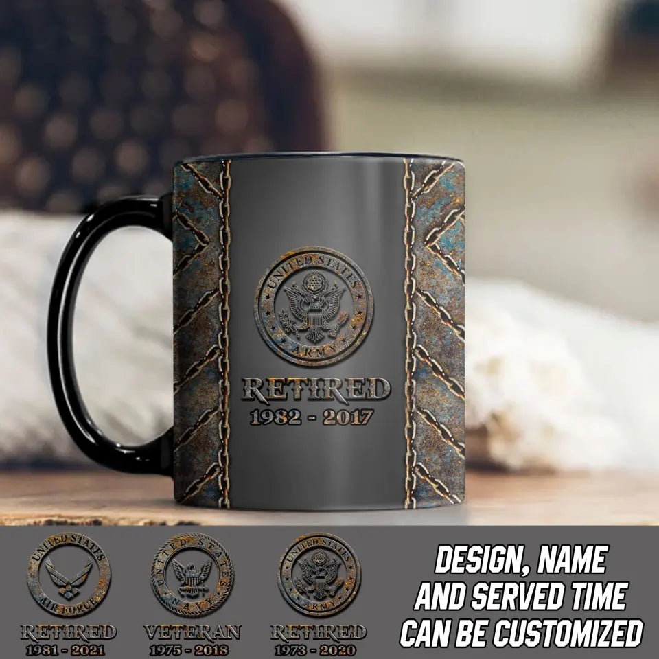 Personalized Retired US Army Logo Custom Time Mug Printed VQ241074