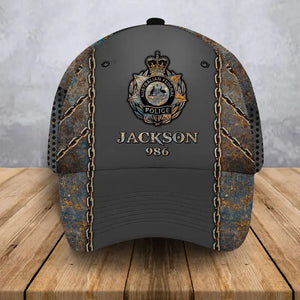 Personalized Australian Police Branch Logo Custom Name & ID Cap 3D Printed QTVA241065
