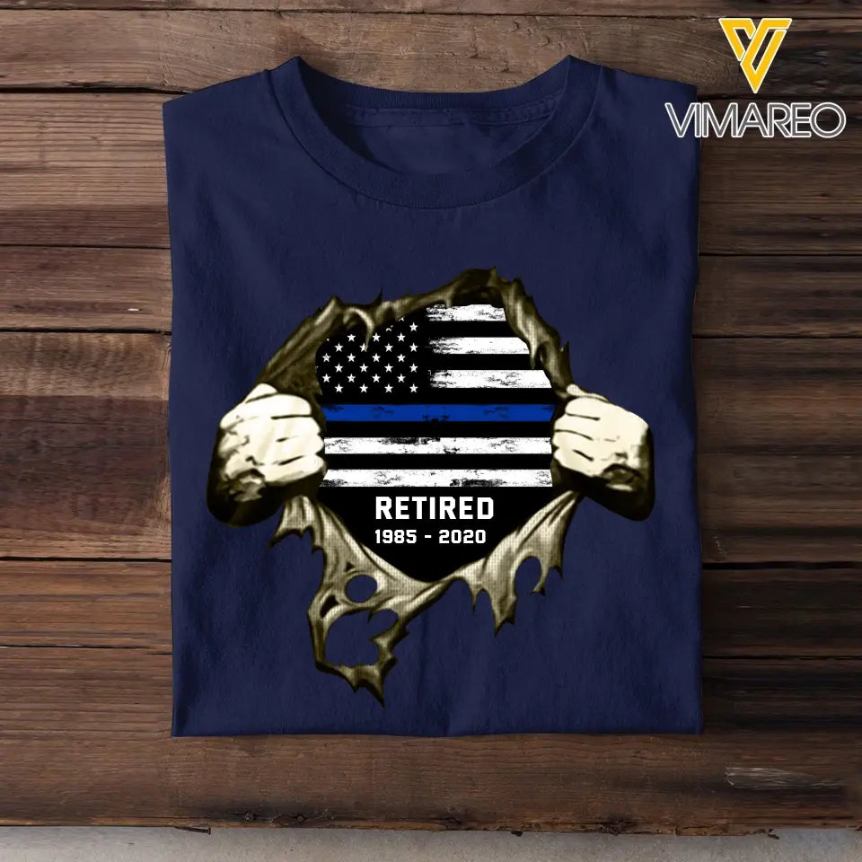 Personalized Retired US Police Custom Time T-shirt Printed KVH24852