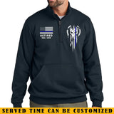 Personalized Retired US Police Custom Time Skull US Flag Haft Zipper Sweatshirt 2D with Pocket Printed LVA241085