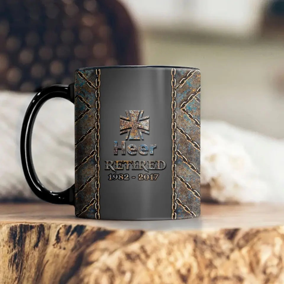Personalized German Veteran Branch Logo & Custom Time Mug Printed VQ241095