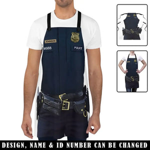 Personalized Police ID & Name Best Gift for Police Officers Apron Printed QTVQ241099