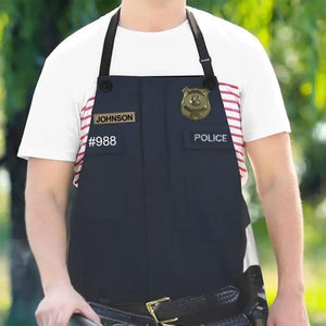 Personalized Police ID & Name Best Gift for Police Officers Apron Printed QTVQ241099