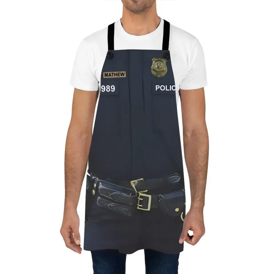 Personalized Police ID & Name Best Gift for Police Officers Apron Printed QTVQ241099