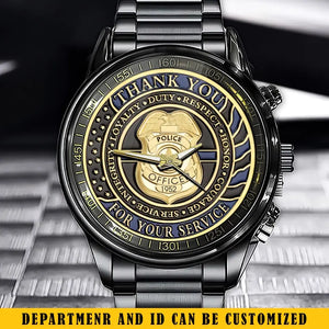 Personalized Thank You For Your Service Police Officer Custom Time Watch Printed QTKH241118