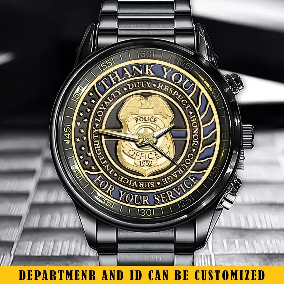 Personalized Thank You For Your Service Police Officer Custom Time Watch Printed QTKH241118