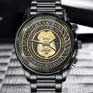 Personalized Thank You For Your Service Police Officer Custom Time Watch Printed QTKH241118