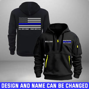 Personalized US Police Flag All Give Some Some Gave All United We Stand Quarter Zip Hoodie 2D Printed HN241125