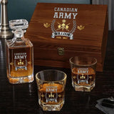 Personalized Canadian Army Rank Gold Custom Name & Time Decanter Set with Glasses Printed AHVQ241109