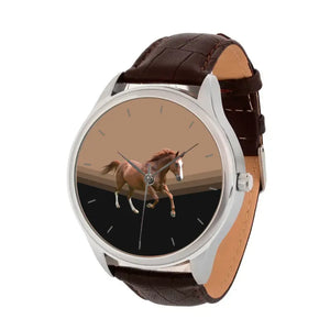 Personalized Upload Your Horse Photo Horse Lovers Gift Women Watch Leather Band Printed HN24796