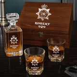 Personalized UK Police Logo Custom Name & ID Decanter Set with Glasses Printed QTLVA241116