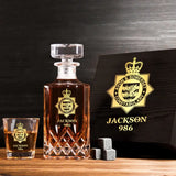 Personalized UK Police Logo Custom Name & ID Decanter Set with Glasses Printed QTLVA241116