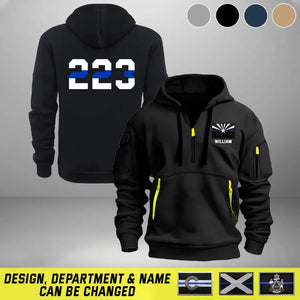Personalized USA Police Flag Custom Name & ID Quarter Zip Hoodie 2D Printed QTHN241147