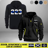 Personalized USA Police Flag Custom Name & ID Quarter Zip Hoodie 2D Printed QTHN241147