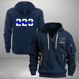 Personalized USA Police Flag Custom Name & ID Quarter Zip Hoodie 2D Printed QTHN241147