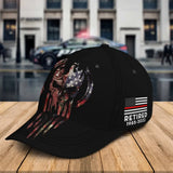 Personalized US Punisher Skull Retired US Firefighter Custom Time Cap 3D Printed QTKH241143