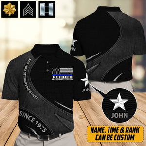 Personalized US Police Branch Rank Custom Name, Time & Deapartment Polo Shirt Printed AHVQA241155