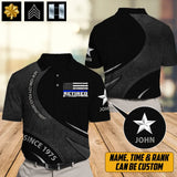 Personalized US Police Branch Rank Custom Name, Time & Deapartment Polo Shirt Printed AHVQA241155