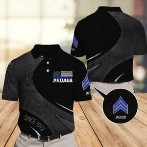 Personalized US Police Branch Rank Custom Name, Time & Deapartment Polo Shirt Printed AHVQA241155